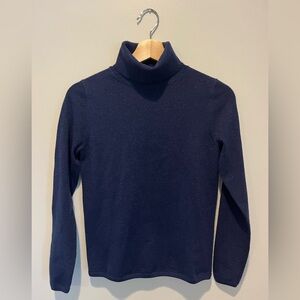 Ann Taylor Navy Turtleneck Sweater with Shimmer